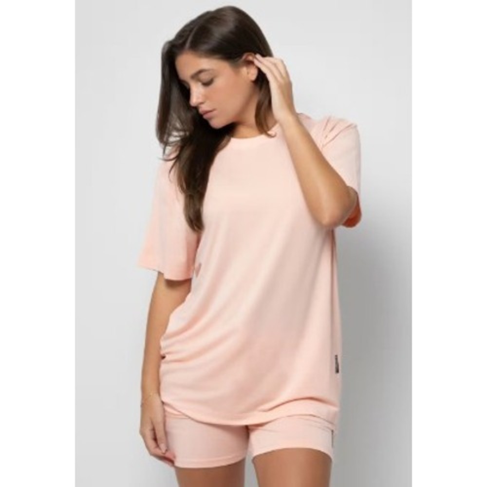 Comfrt Everyday Tee‎ Peach Pink Oversized Short Sleeve Crew Neck T-Shirt XL